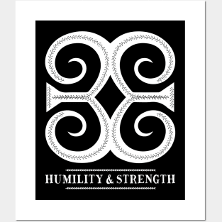 Africa Sankofa Adinkra Symbol "Humility & Strength" White Colour. Posters and Art